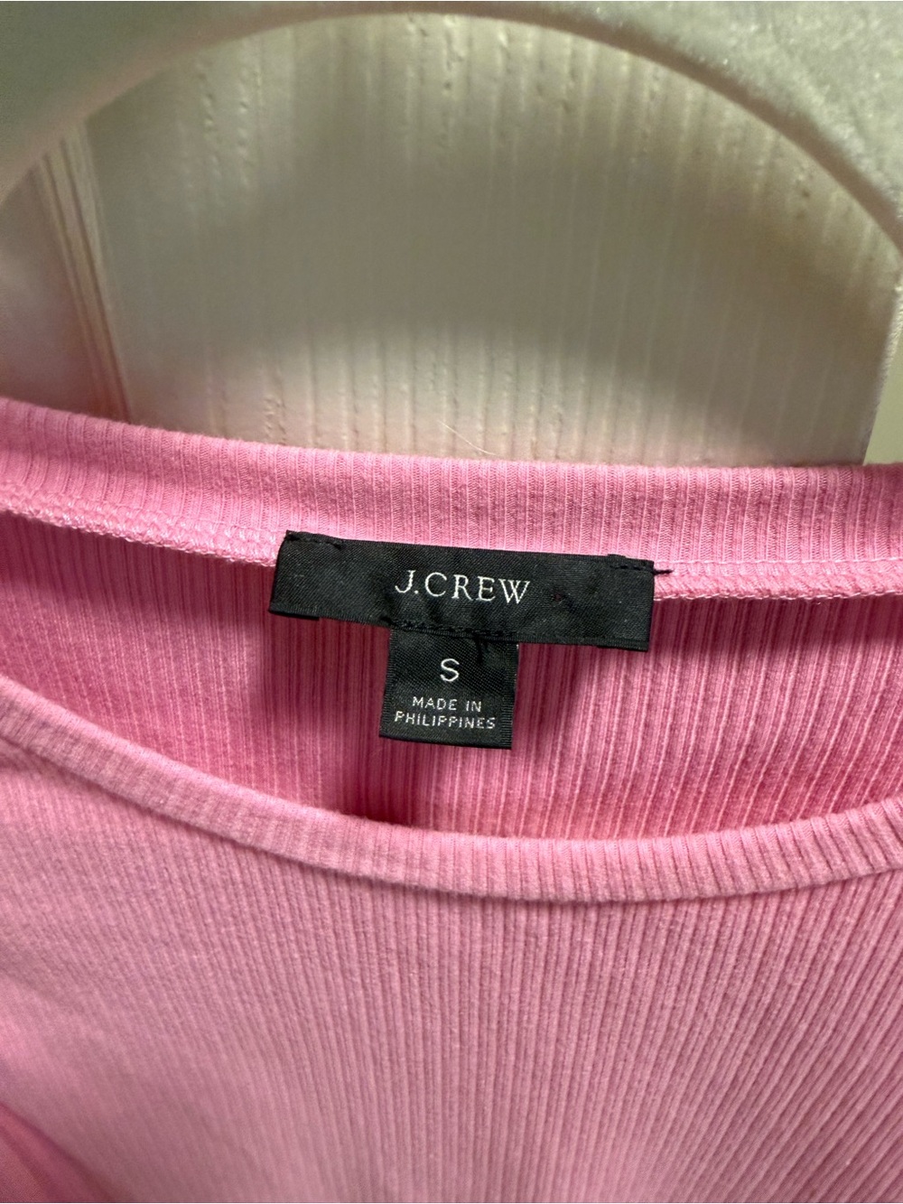 J. Crew Pink Ribbed Crewneck Sweater